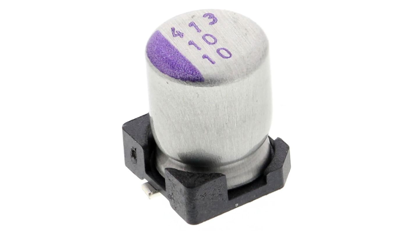 Panasonic 10μF Surface Mount Polymer Capacitor, 10V dc