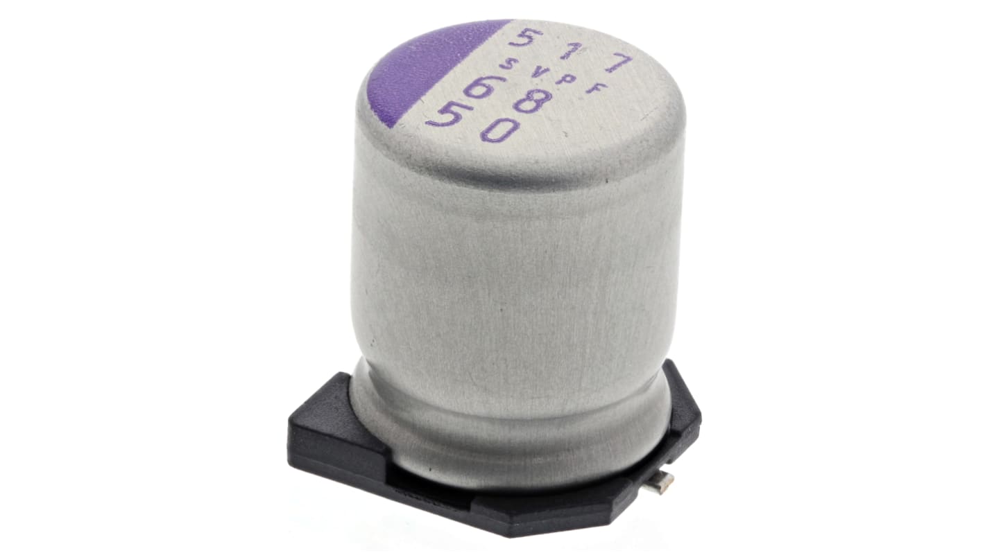Panasonic 68μF Surface Mount Polymer Capacitor, 50V dc