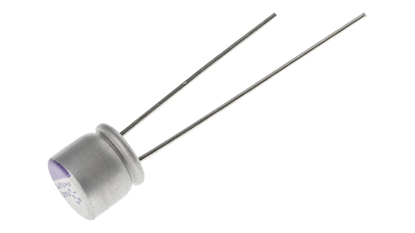 Panasonic SEPF, THT Polymerkondensator 22μF ±20% / 35V dc, Ø 6.3mm, -55°C → +105°C