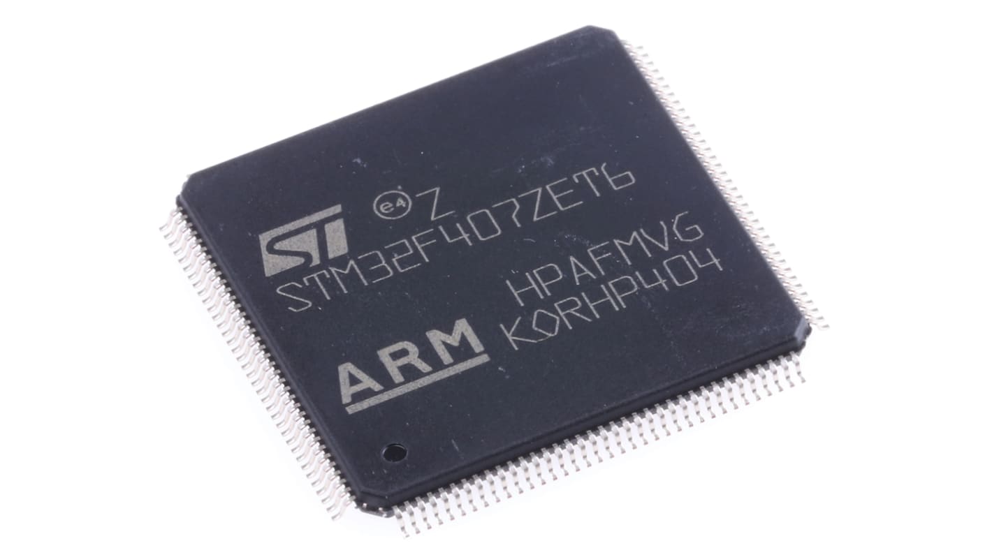 STMicroelectronics STM32F4单片机, ARM Cortex M4内核, 144针, LQFP, 最大168MHz, 512 kB 闪存, 192 + 4 kB RAM