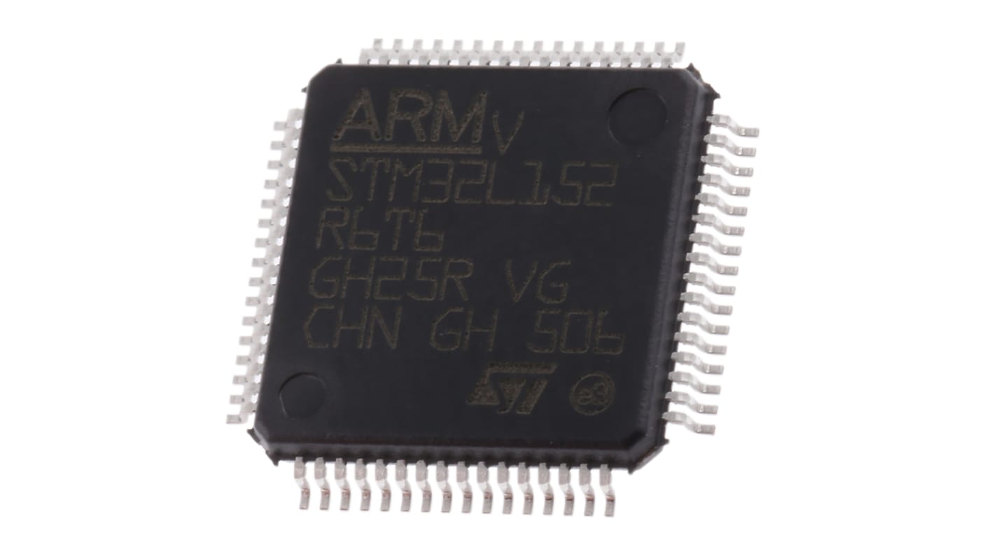 STMicroelectronics STM32L单片机, ARM Cortex M3内核, 64针, LQFP, 最大32MHz, 32 kB 闪存, 16 kB RAM