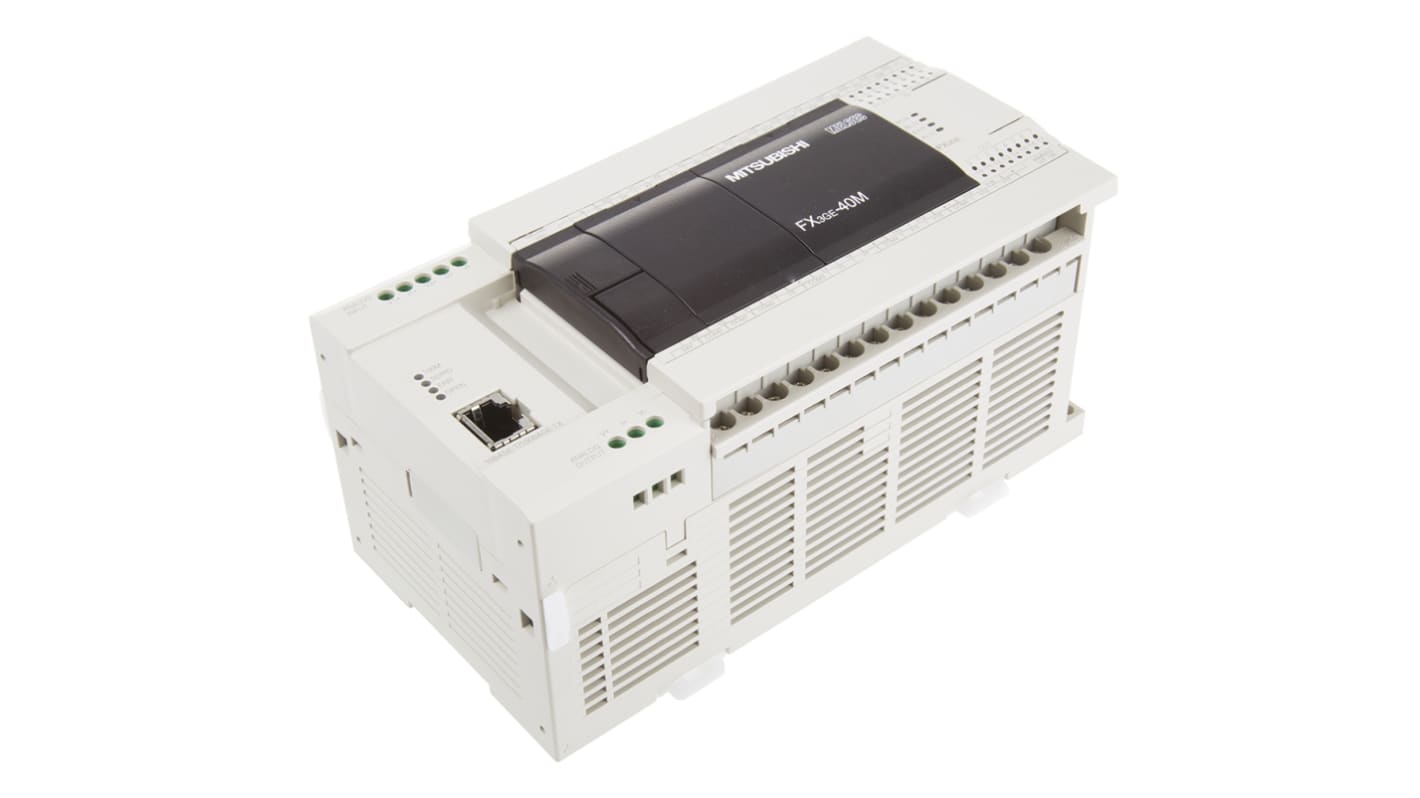 Mitsubishi FX3GE Series PLC CPU for Use with FX3 Series, Relay Output, 24-Input, DC Input