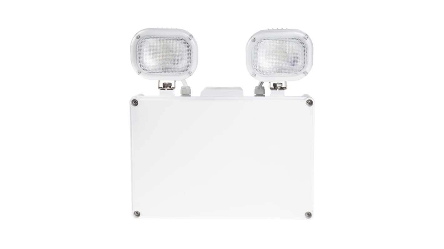RS PRO LED Emergency Lighting, Twin Spot, 2 x 7.5W, Non Maintained