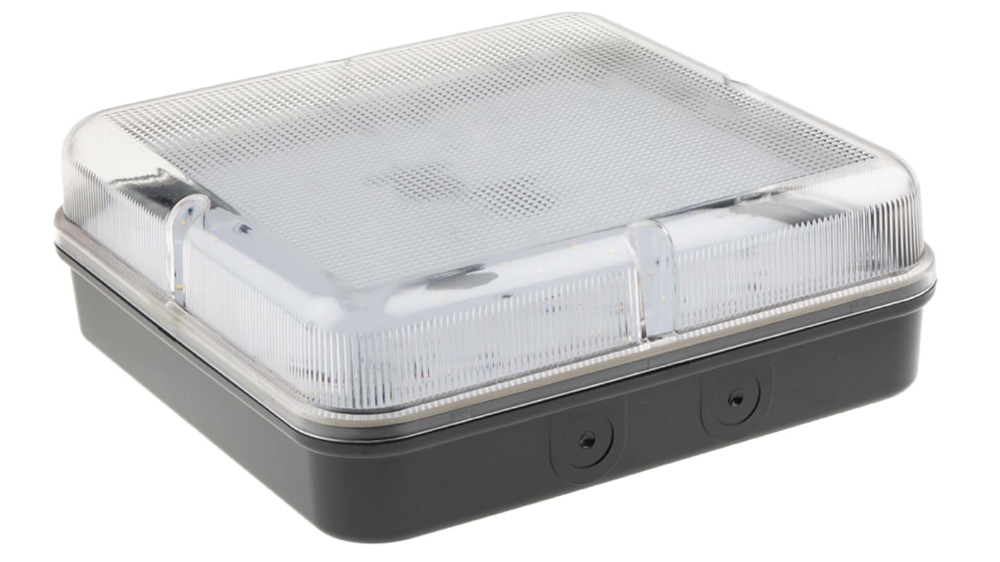 RS PRO Square LED Bulkhead Light, 15.5 W, Lamp Supplied, IP65
