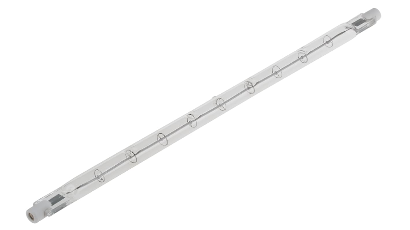 Lampada termica a infrarossi (IR) RS PRO, lunghezza 254 mm, Ø 10mm, 500 W, 230 V, lampada Trasparente, con base R7S