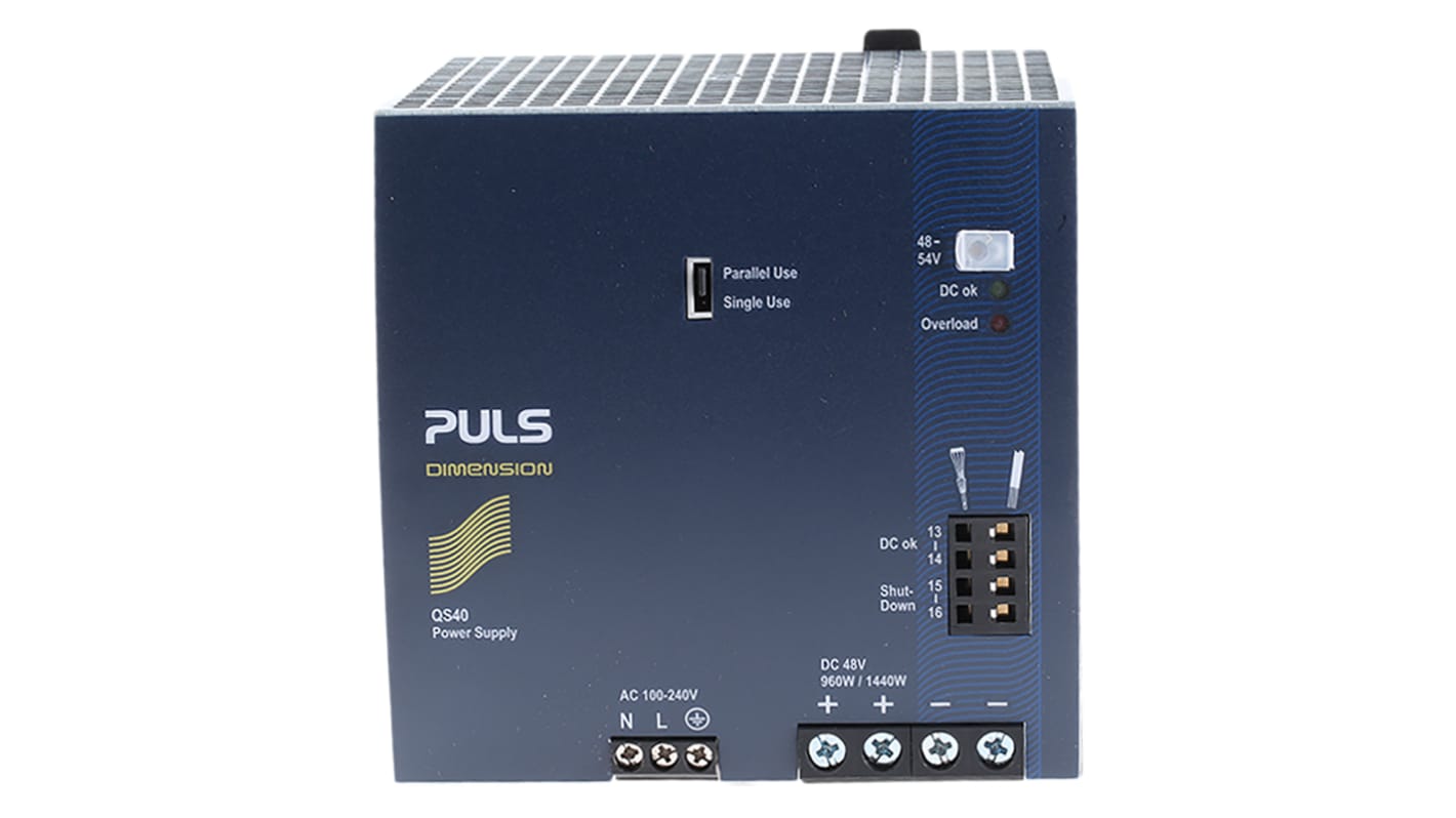 Alimentatore a montaggio su guida DIN PULS, 48V cc, 20A, 100 → 240V ca, 960W
