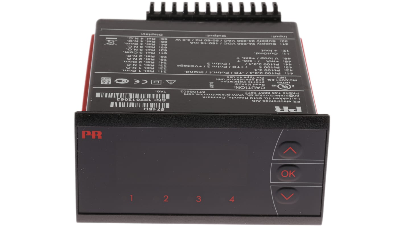 PR Electronics 5700 LED Process Indicator for Current, Potentiometer Signals, Resistance, Temperature, Voltage, 44.5mm