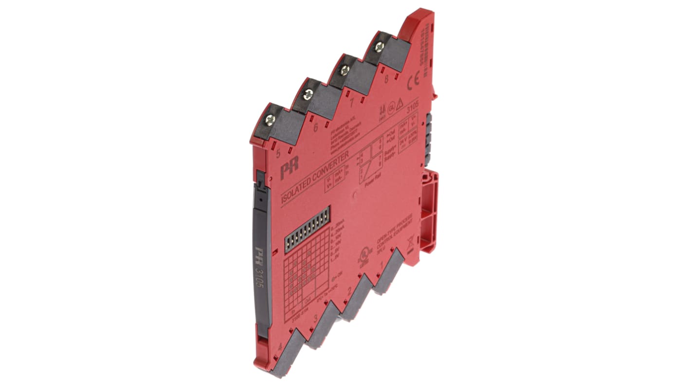 PR Electronics 3100 Series Isolating Signal Converter, Current, Voltage Input, Current, Voltage Output, 16.8 →