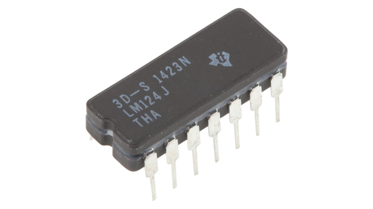 Texas Instruments 运算放大器, 双电源, 14针, 四通道, CDIP, 通孔安装, ±1.5 → ±16V, 0.5V/μs