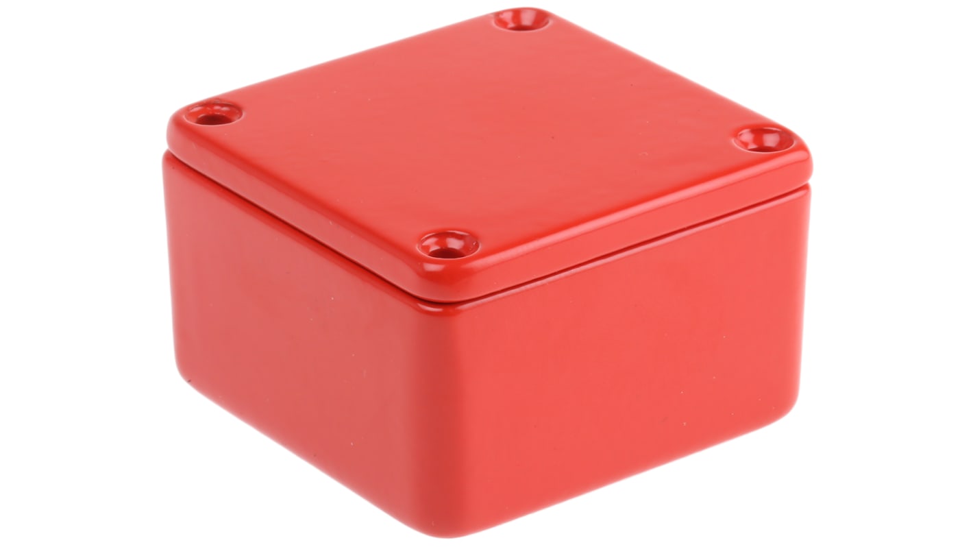 Contenitore CAMDENBOSS in Alluminio pressofuso 50 x 50 x 31mm, col. Colore rosso, IP54, schermato