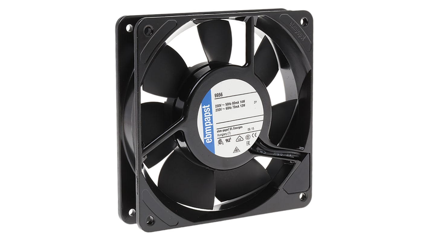 ebm-papst 4000 Z Series Axial Fan Kit, 230 V ac, AC Operation, 160m³/h, 19W, 119 x 119 x 38mm