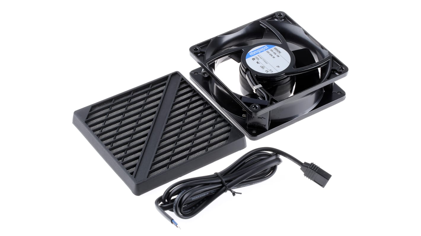 ebm-papst 4000 N Series Axial Fan Kit, 230 V ac, AC Operation, 100m³/h, 10W, 119 x 119 x 38mm