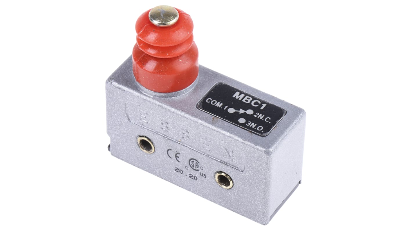 RS PRO Plunger Micro Switch, Screw Terminal, 15 A @ 250 V ac, SP-CO, IP54