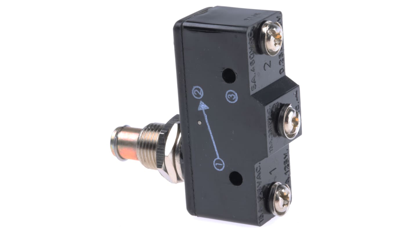 RS PRO Spring Plunger Micro Switch, Screw Terminal, 15 A @ 250 V ac, SP-CO