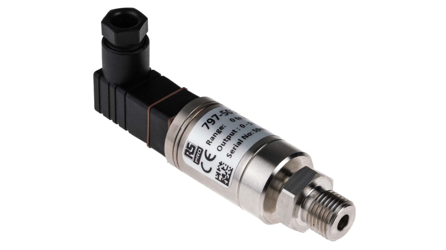 RS PRO Pressure Sensor, 0bar Min, 25bar Max, Voltage Output, Relative Reading