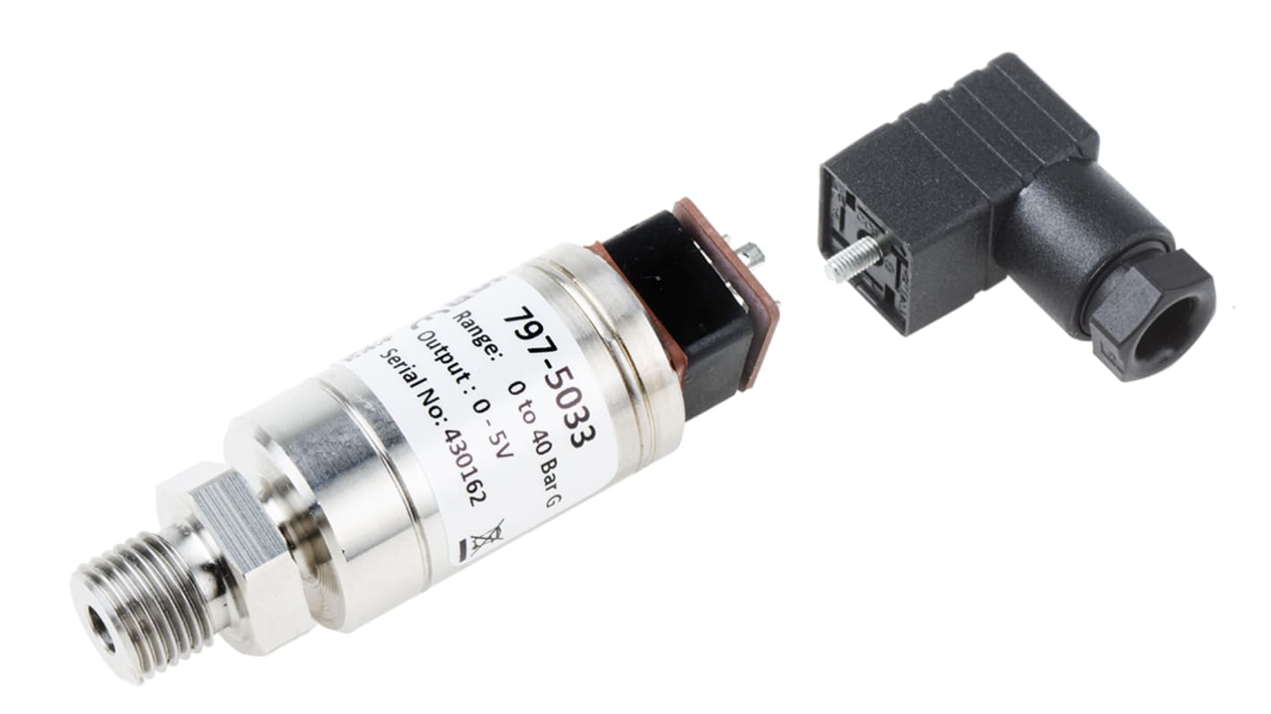 RS PRO Pressure Sensor, 0bar Min, 40bar Max, Voltage Output, Relative Reading