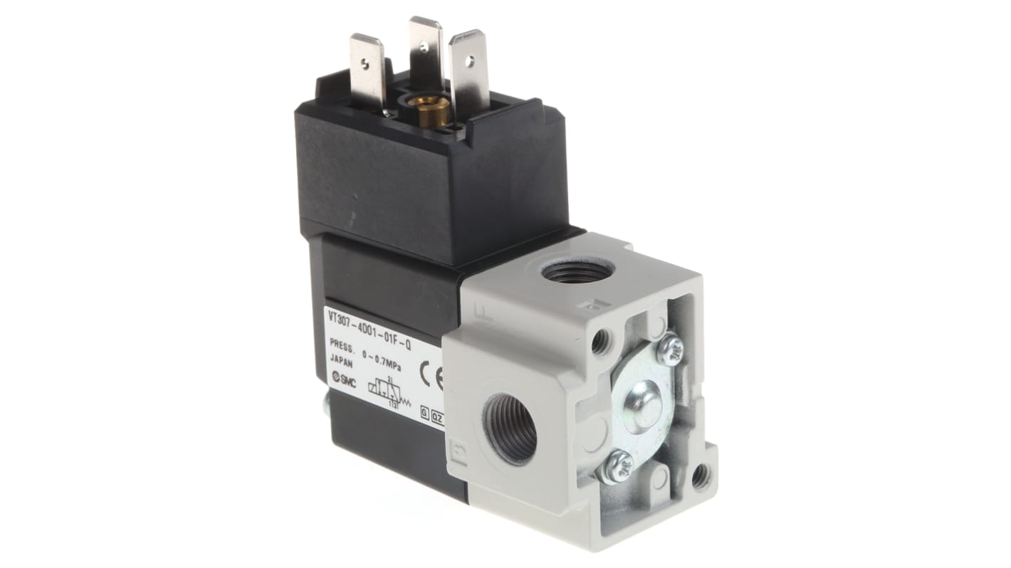 SMC 3/2 Pneumatic Solenoid Valve - Solenoid/Solenoid G 1/8 VT307 Series 220V ac