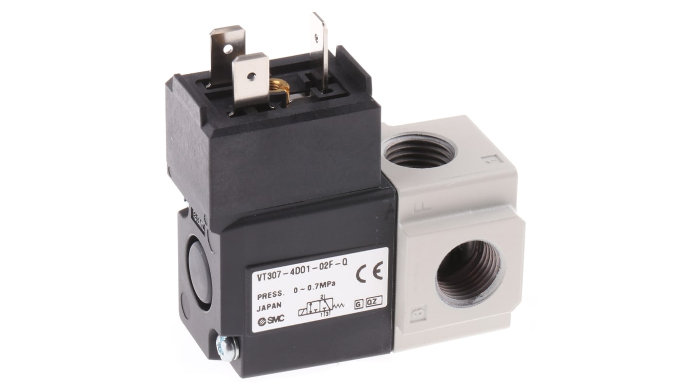 SMC 3/2 Pneumatic Solenoid Valve - Solenoid/Solenoid G 1/4 VT307 Series 220V ac