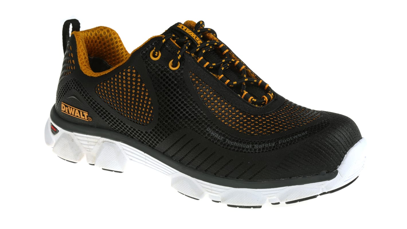 Krypton 7 DeWALT Krypton Men s Black White Yellow Stainless Steel Toe Capped Safety Trainers UK 7 EU 41 RS