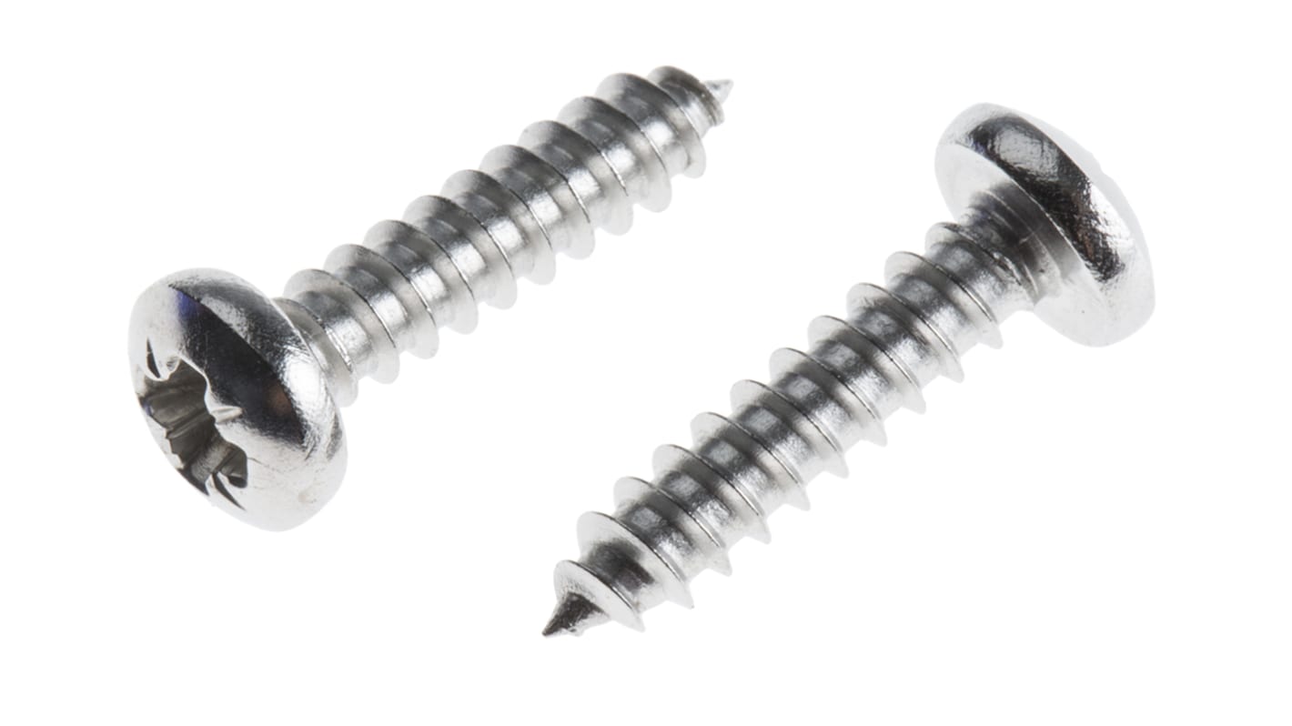 Vite autofilettante a  a testa conica in Acciaio inox RS PRO, filettatura 6, L 16mm, guida a Pozi