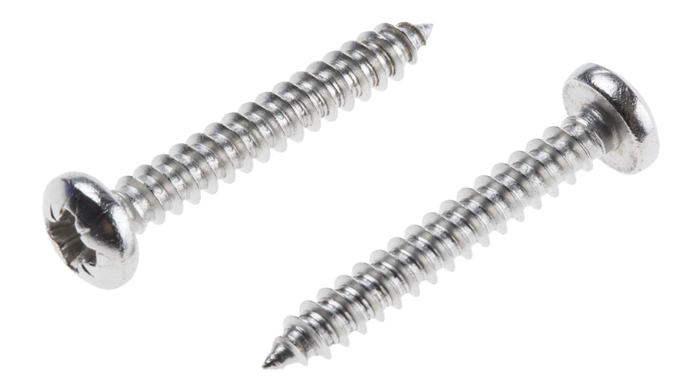 Vite autofilettante a  a testa conica in Acciaio inox RS PRO, filettatura 6, L 25mm, guida a Pozi
