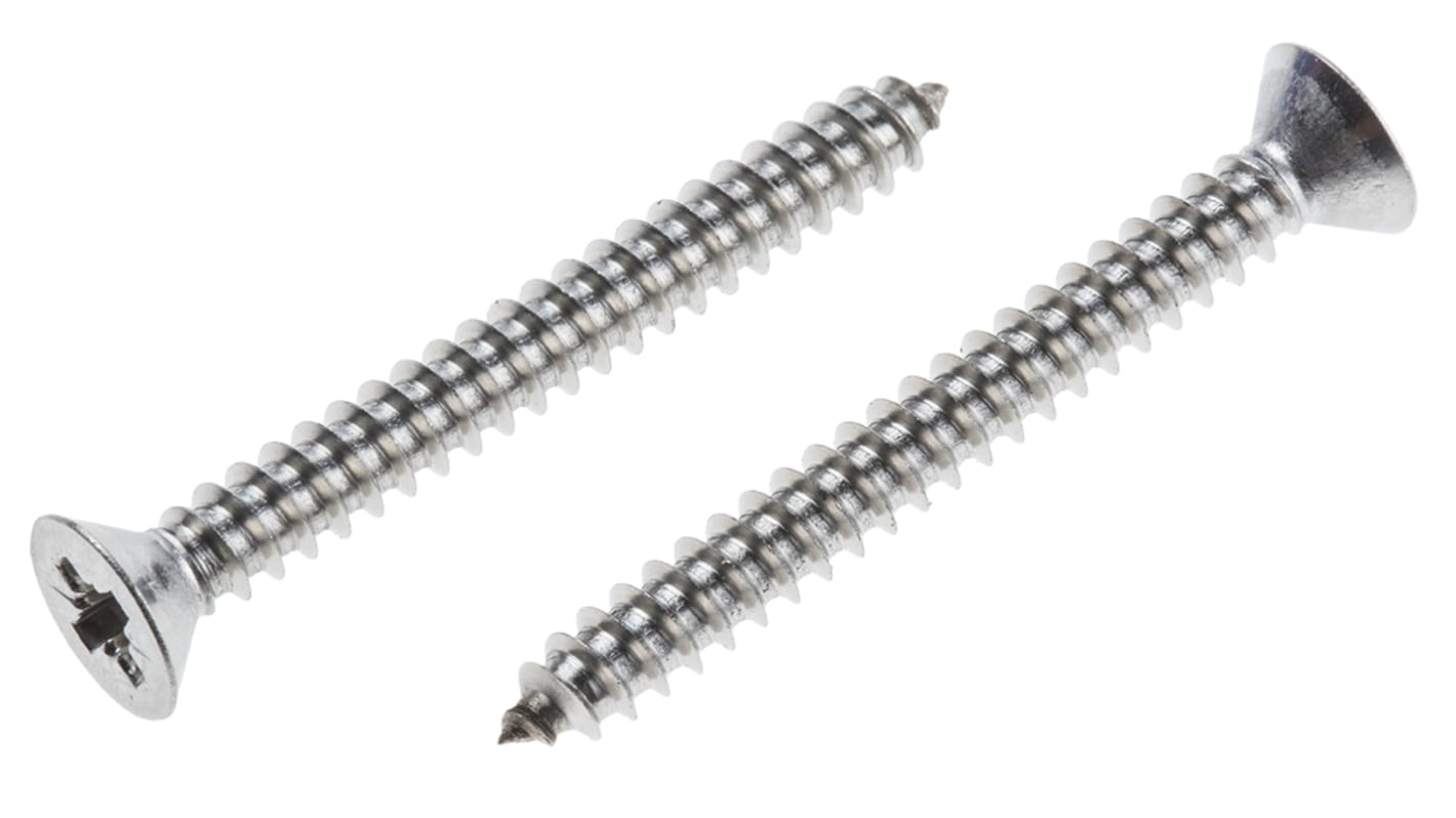 Vite autofilettante a Svasata in Acciaio inox RS PRO, filettatura 8, L 38mm, guida a Pozi