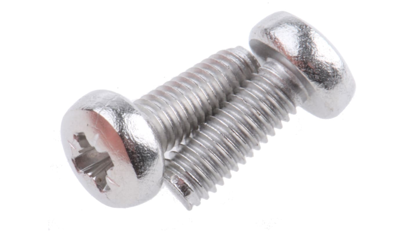 RS PRO Pozi Pan A2 304 Stainless Steel Machine Screws DIN 7985, M3x8mm