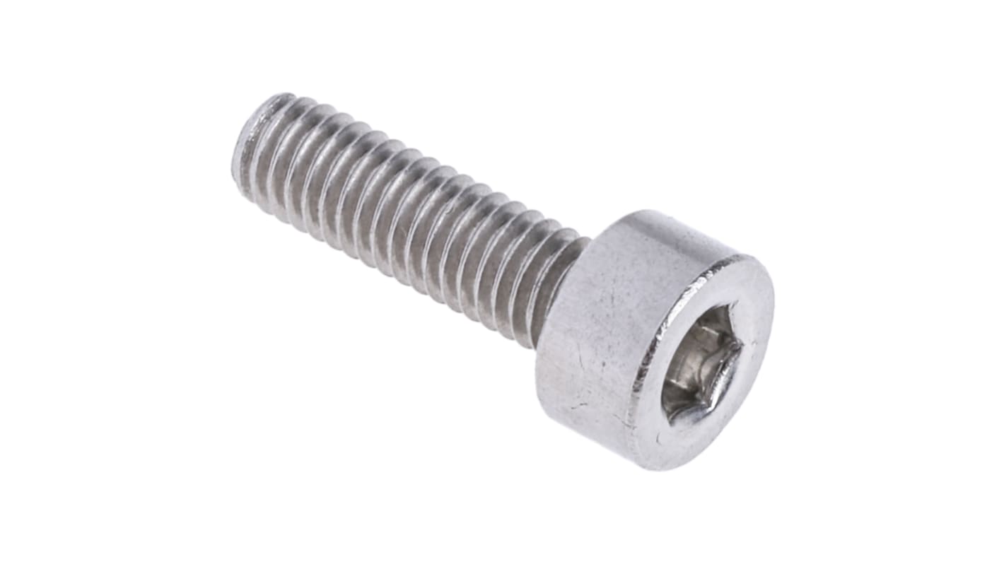 RS PRO Plain Stainless Steel Hex Socket Cap Screw, DIN 912, M3 x 10mm