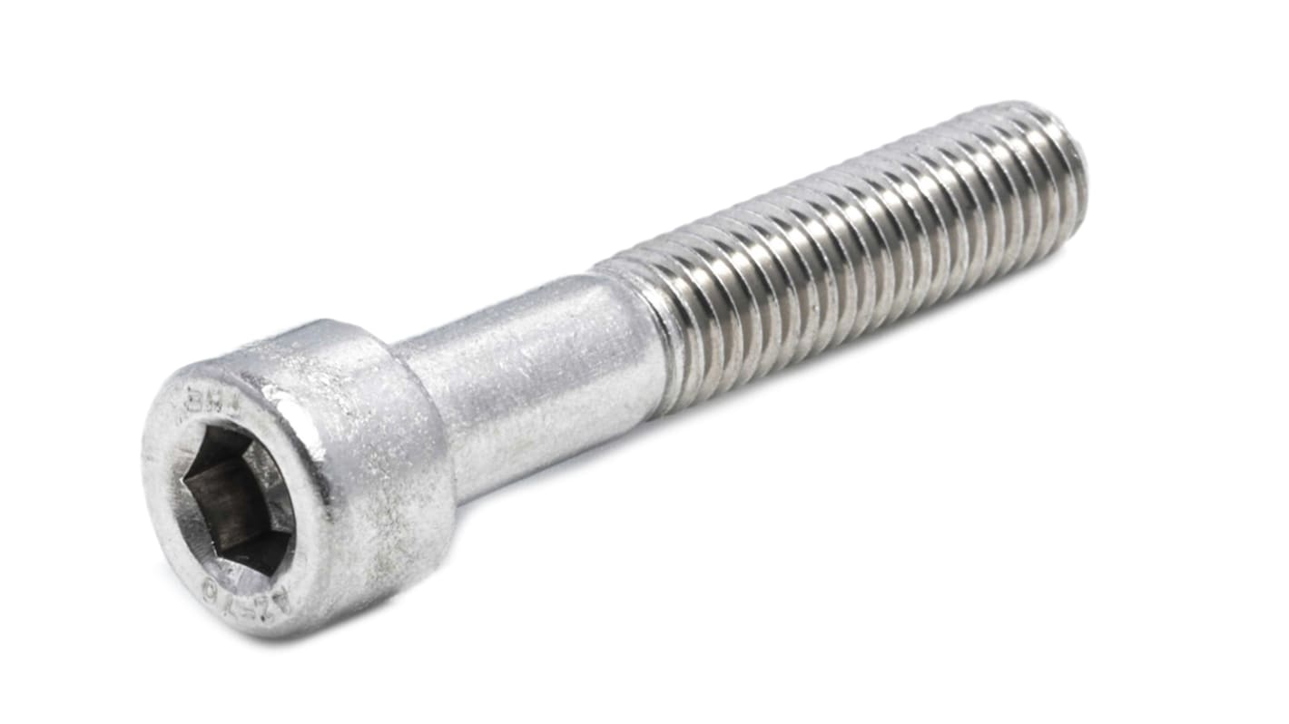 RS PRO Plain Stainless Steel Hex Socket Cap Screw, DIN 912, M8 x 45mm