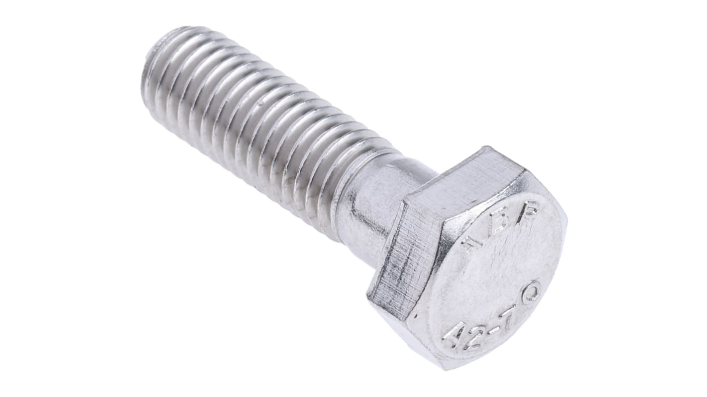 Śruba z łbem sześciokątnym gwint M10 35.0mm skok 1.50mm Stal nierdzewna Sześciokątny RS PRO