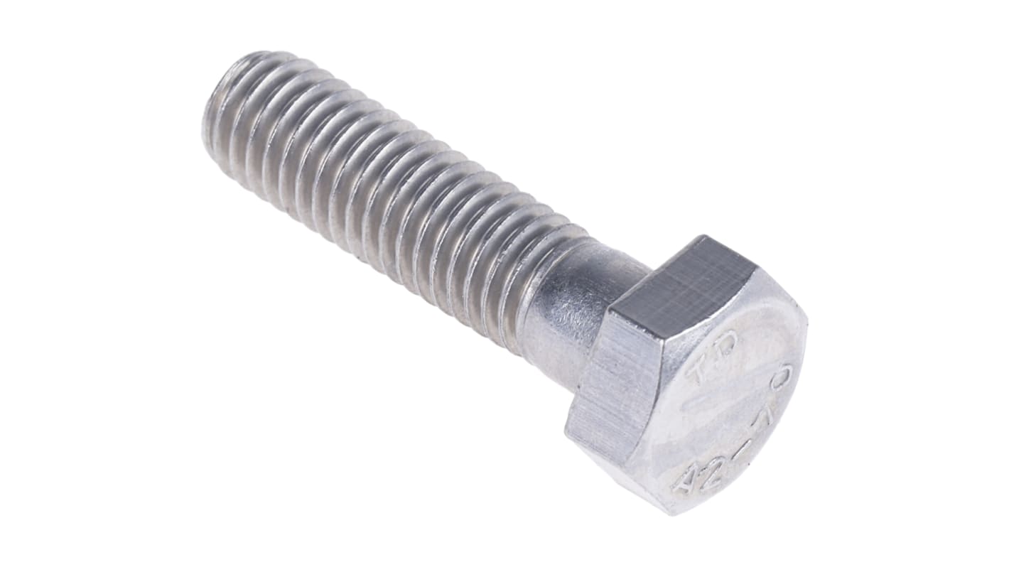 Śruba z łbem sześciokątnym gwint M8 30.0mm skok 1.25mm Stal nierdzewna Sześciokątny RS PRO