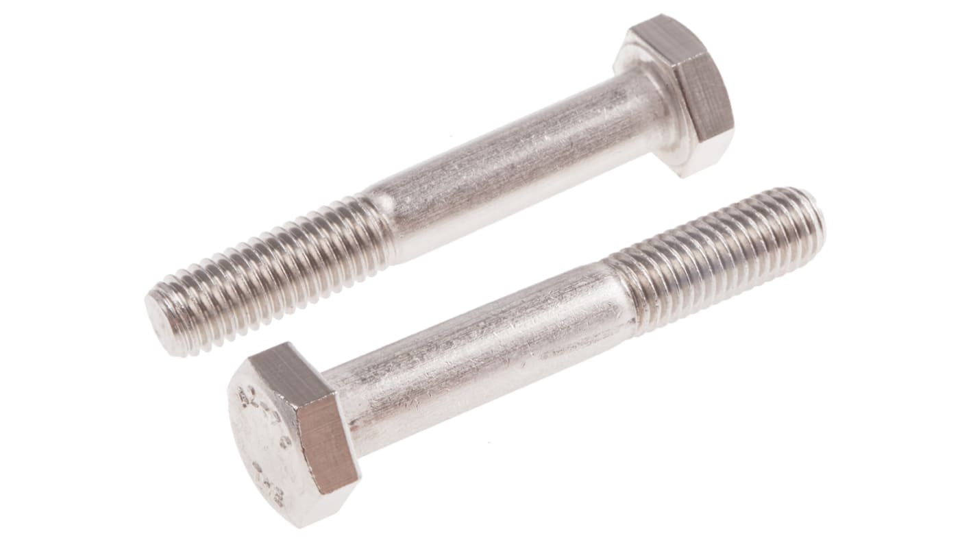 RS PRO Stainless Steel, Hex Bolt, M10 x 65.0mm