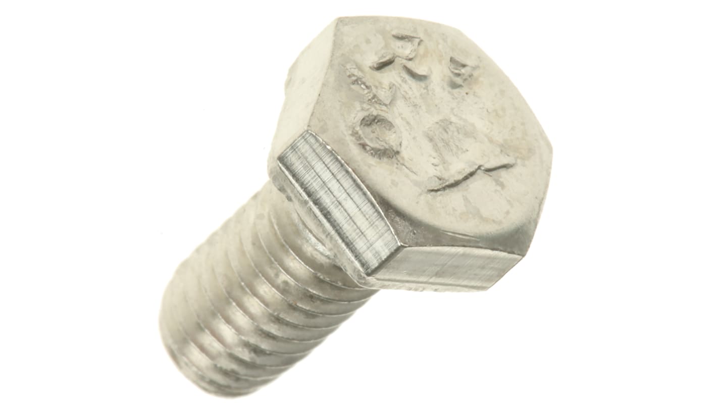 Śruba z łbem sześciokątnym gwint M6 12.0mm skok 1.0mm Stal nierdzewna Sześciokątny RS PRO