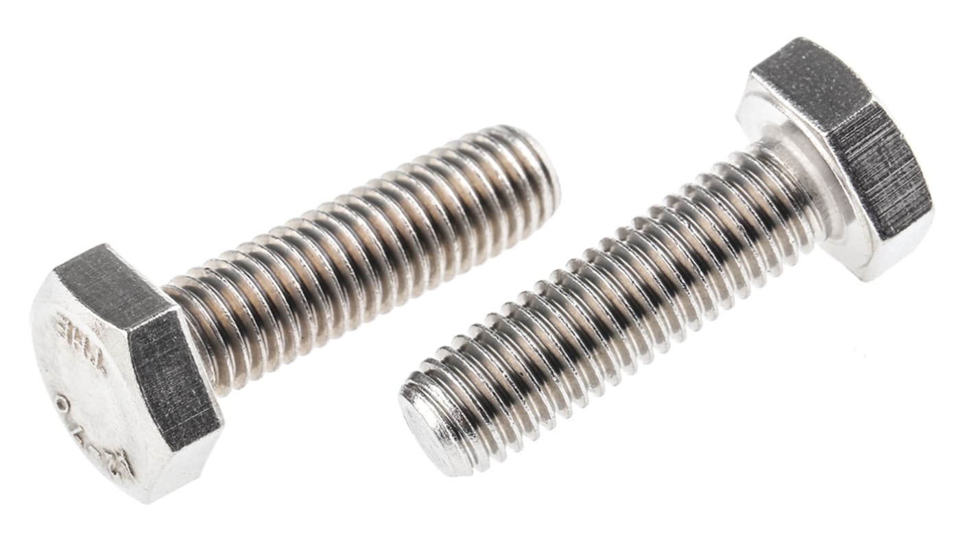RS PRO Stainless Steel, Hex Bolt, M10 x 35.0mm