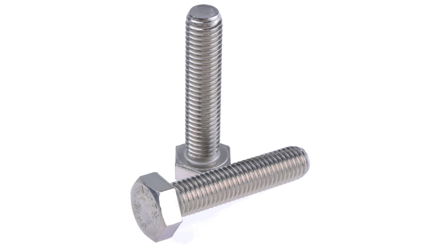 RS PRO Stainless Steel Hex, Hex Bolt, M12 x 55mm