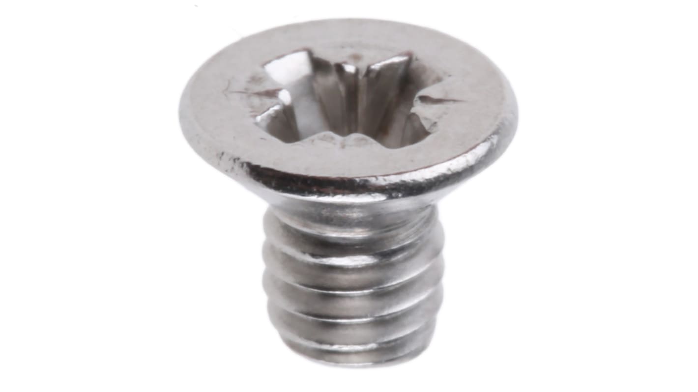 RS PRO Pozi Countersunk A2 304 Stainless Steel Machine Screws DIN 965 x 6.0mm