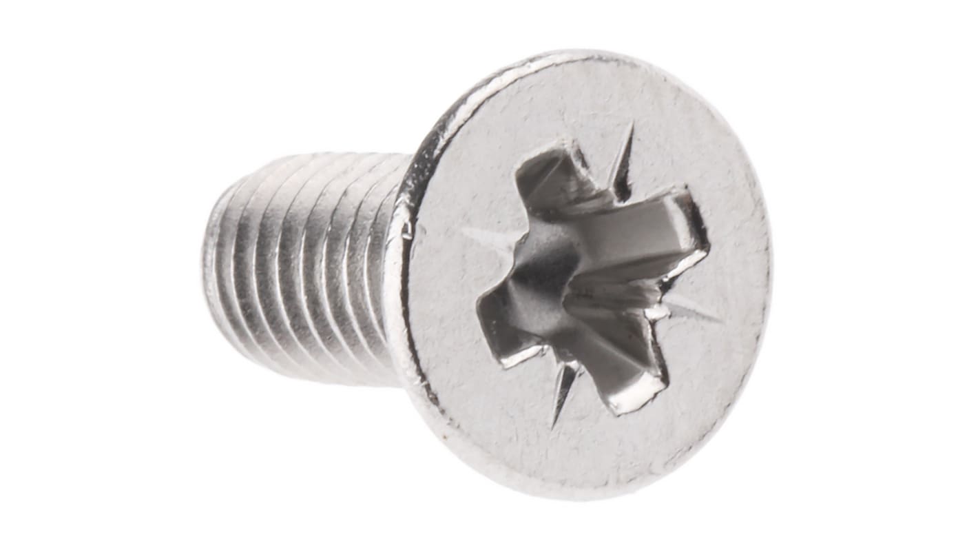 Śruby maszynowe M4 łeb z łbem stożkowym Stal nierdzewna długość 10.0mm skok 0.70mm