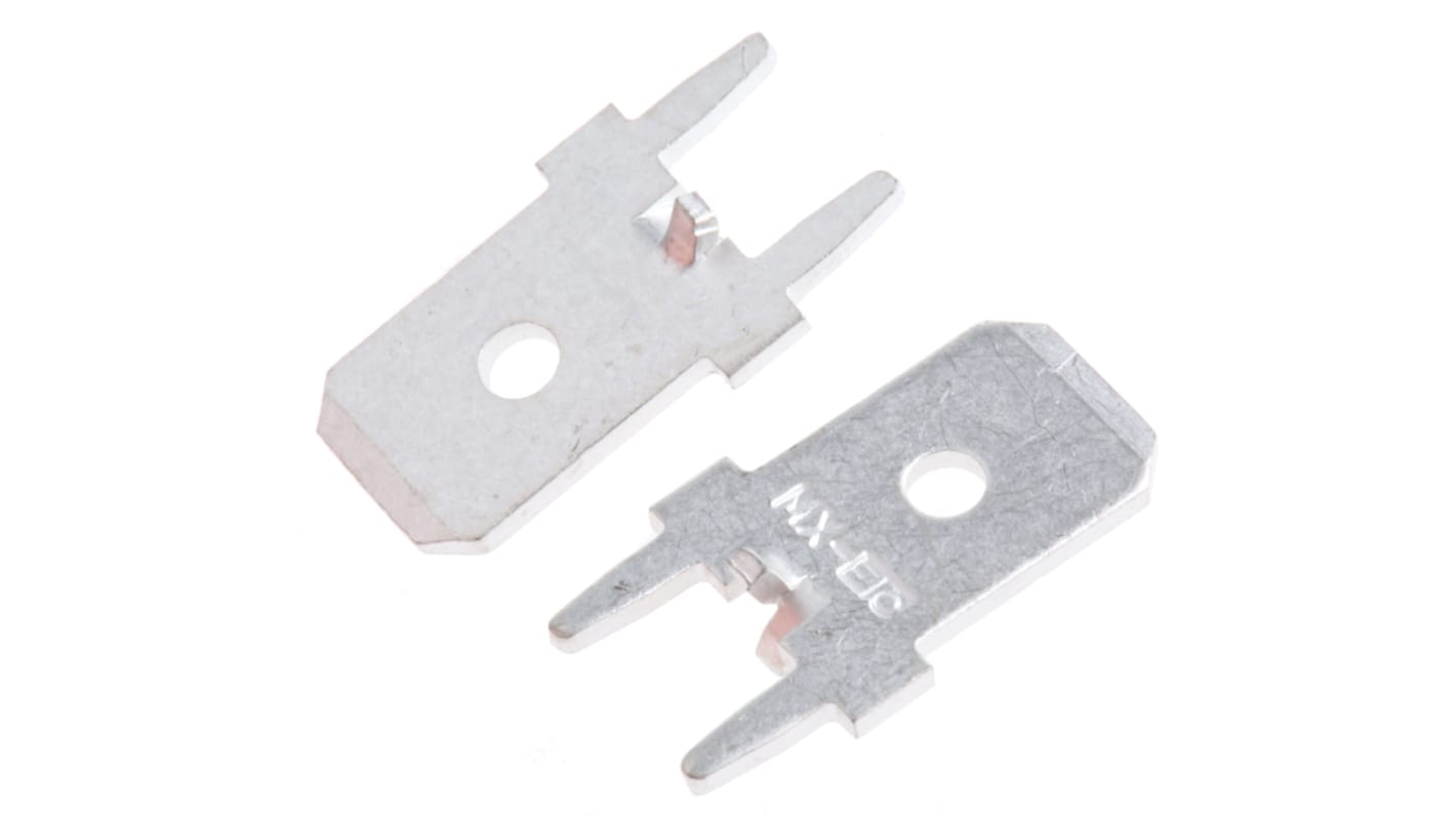 Molex 裸PCB插片端子公插, 6.35 x 0.81mm接片, 镀锡黄铜触点