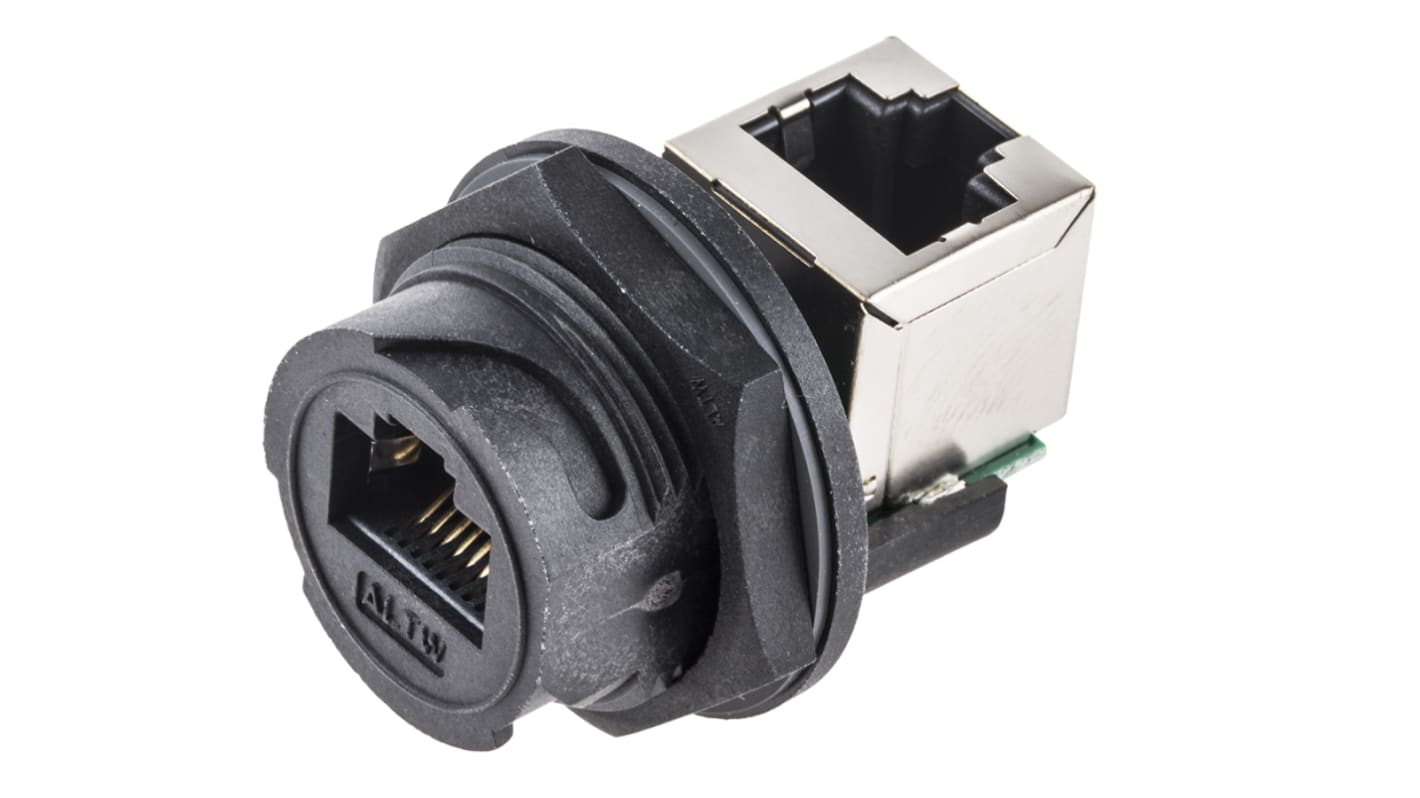 Connettore RJ45 Femmina Amphenol Industrial Cat5e, 8/8 vie, Montaggio a pannello