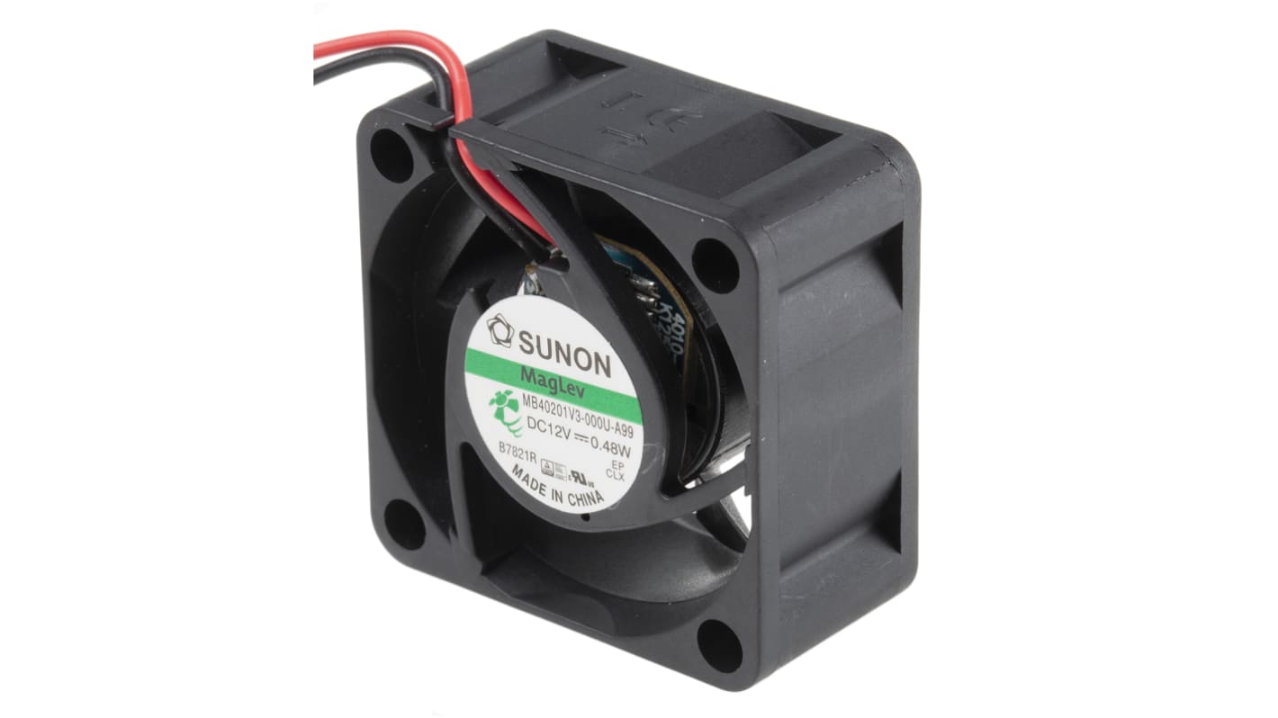 Sunon MB Series Axial Fan, 12 V dc, DC Operation, 10.7m³/h, 480mW, 40mA Max, 40 x 40 x 20mm