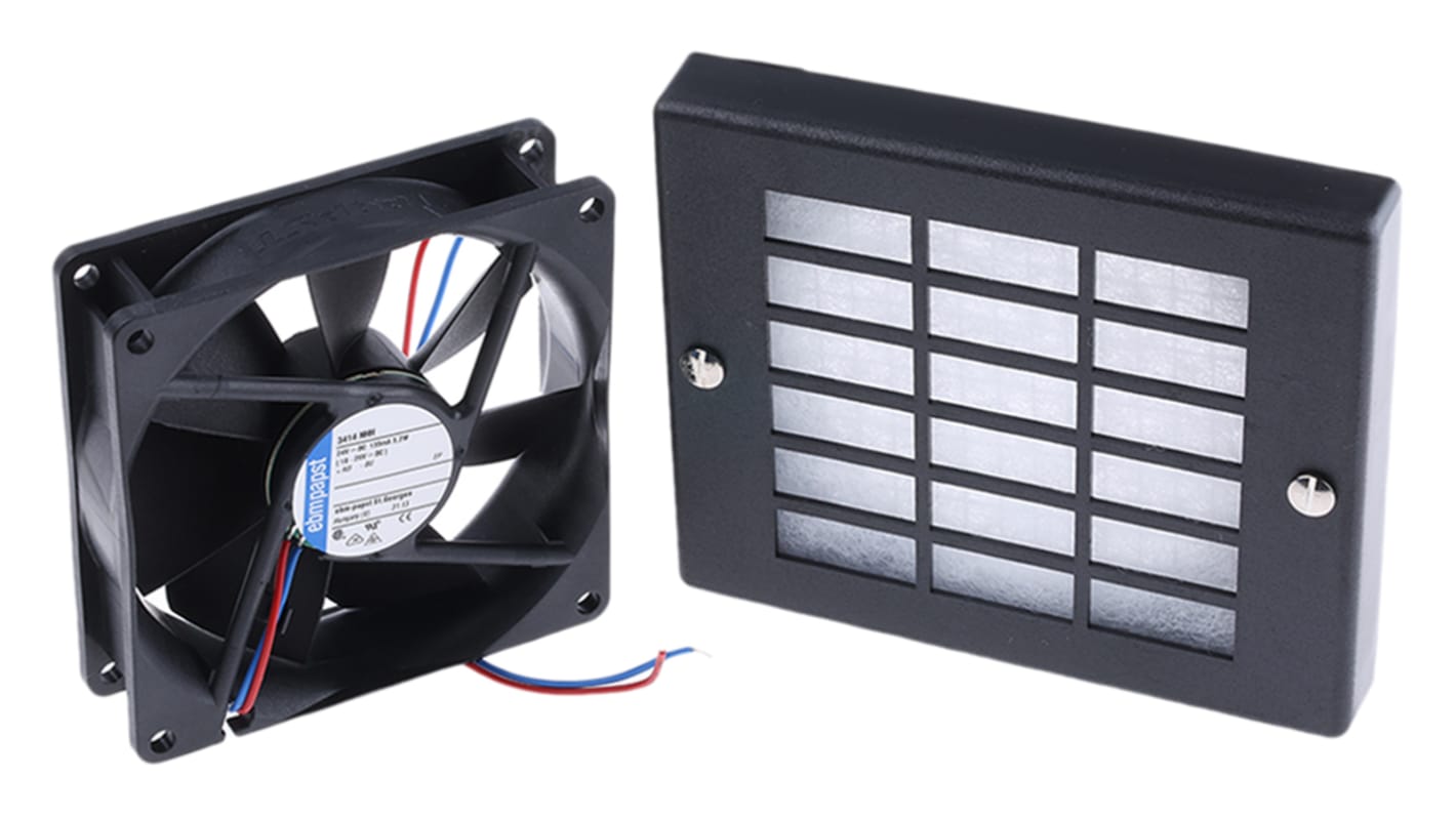 ebm-papst 3400 N Series Axial Fan Kit, 24 V dc, DC Operation, 102m³/h, 2.7W, 92 x 92 x 25mm