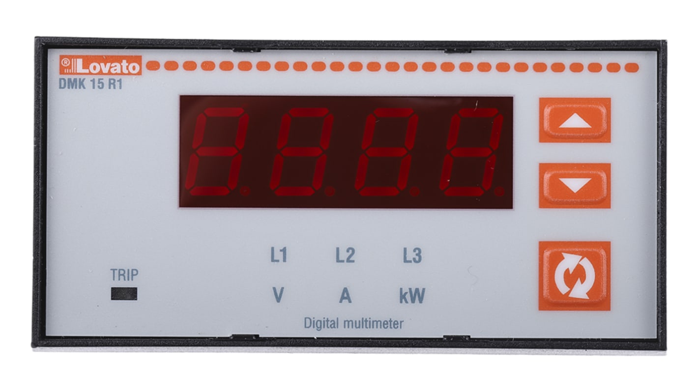 Lovato DMK LED Digital Panel Multi-Function Meter for Current, Power, Voltage, 45mm x 91mm