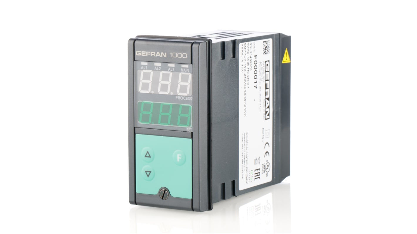 Gefran 1000 PID Temperature Controller, 48 x 96 (1/8 DIN)mm, 1 Output Logic, Relay, 100 → 240 V ac/dc Supply