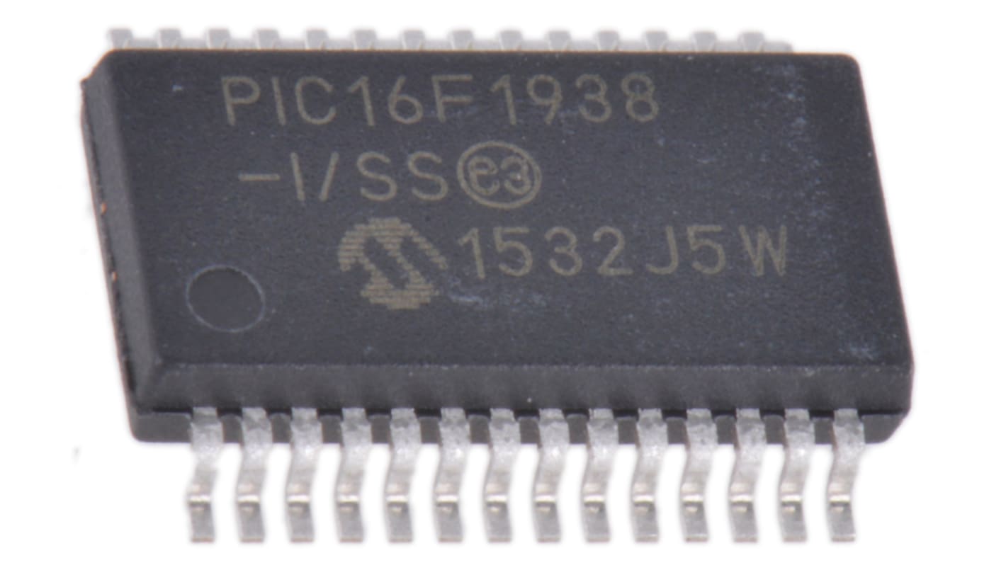 Microchip PIC16F1938-I/SS, 8bit PIC Microcontroller, PIC16F, 32MHz, 16384 words Flash, 28-Pin SSOP