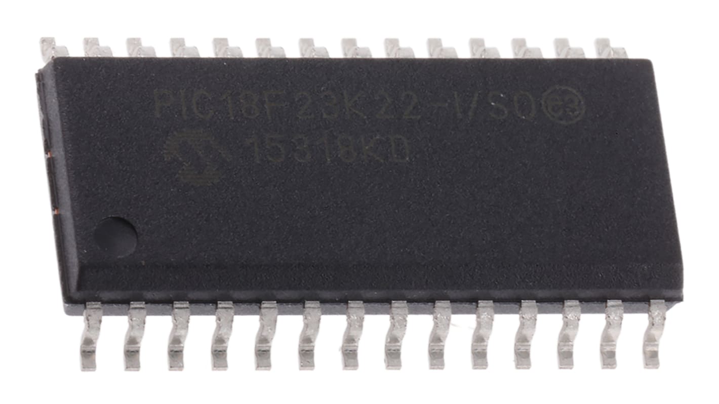 Microchip PIC18F23K22-I/SO, 8bit PIC Microcontroller, PIC18F, 16MHz, 8.192 kB Flash, 28-Pin SOIC