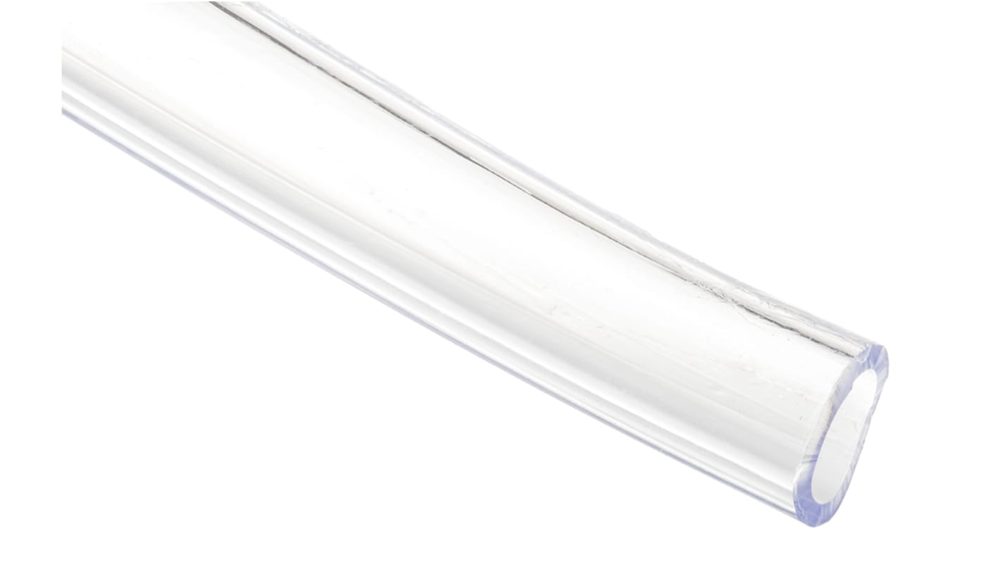 RS PRO Flexible Tube, PVC, 8mm ID, 11mm OD, Transparent, 30m