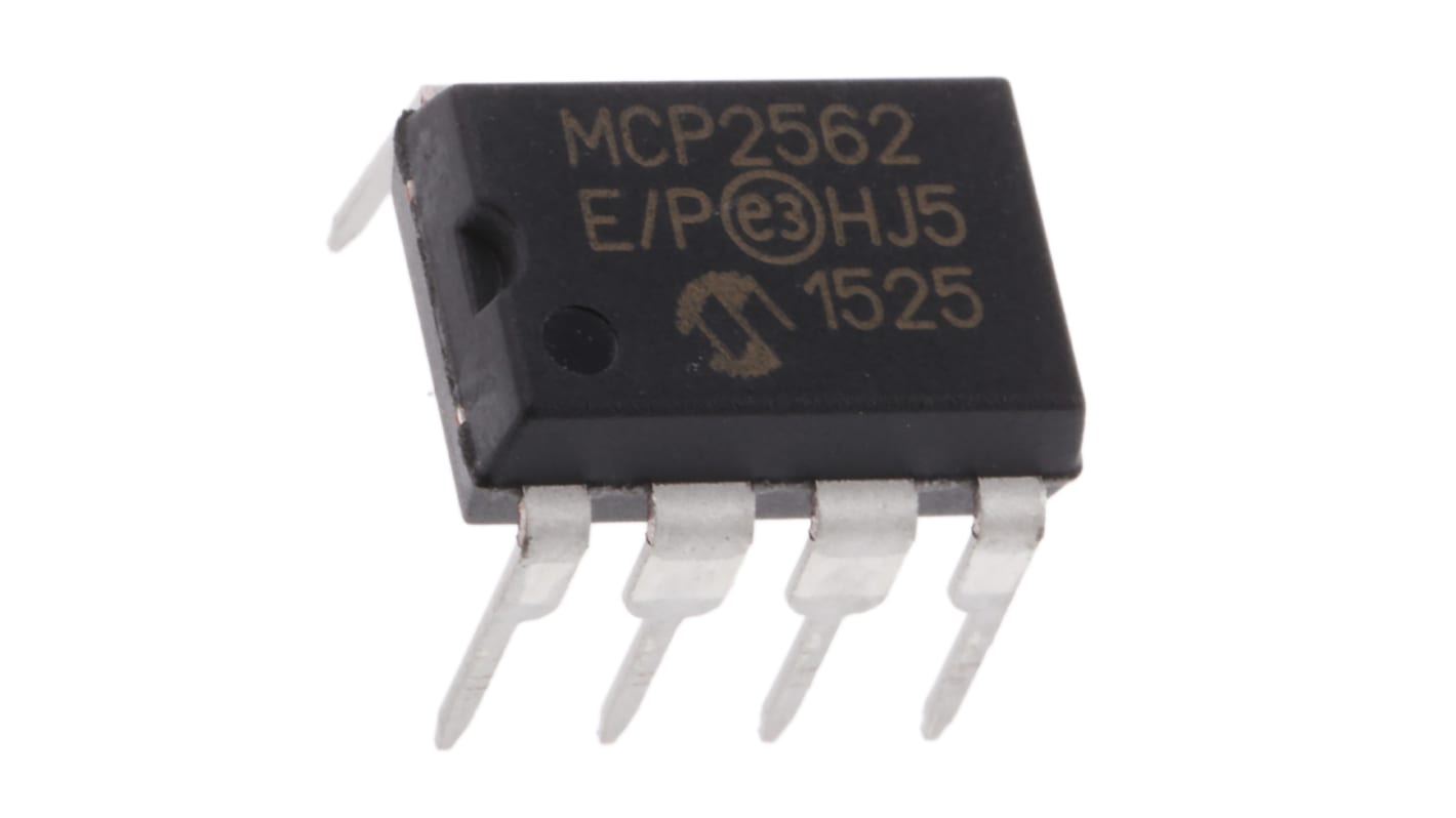 Transceptor CAN, MCP2562-E/P, 1Mbps, Estándar IEC 61000-4-2, PDIP, 8 pines