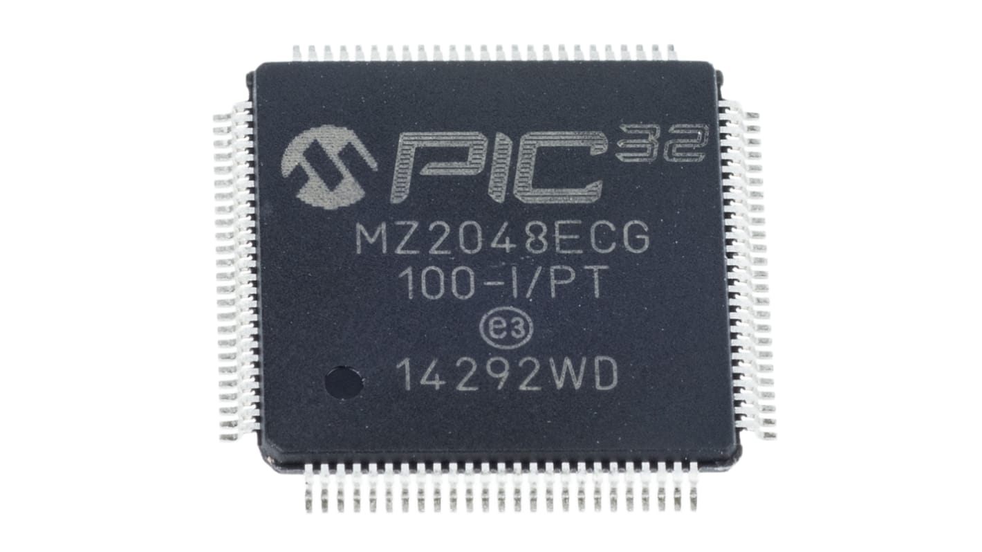 Microchip マイコン, PIC, 200MHz, 2.048 MB, フラッシュ, 100-Pin TQFP