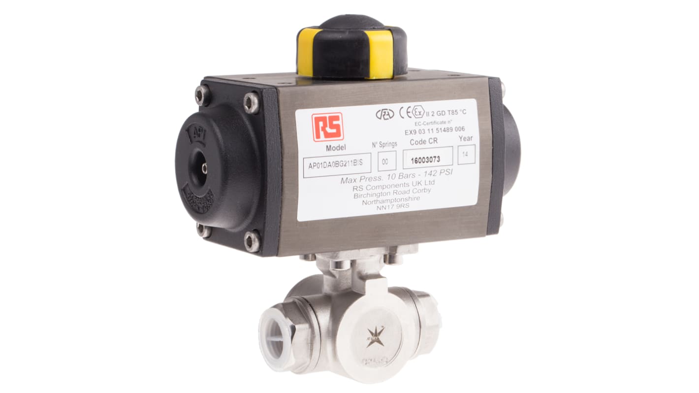 RS PRO Pneumatic Actuated Valve 1/2in, 1000 psi