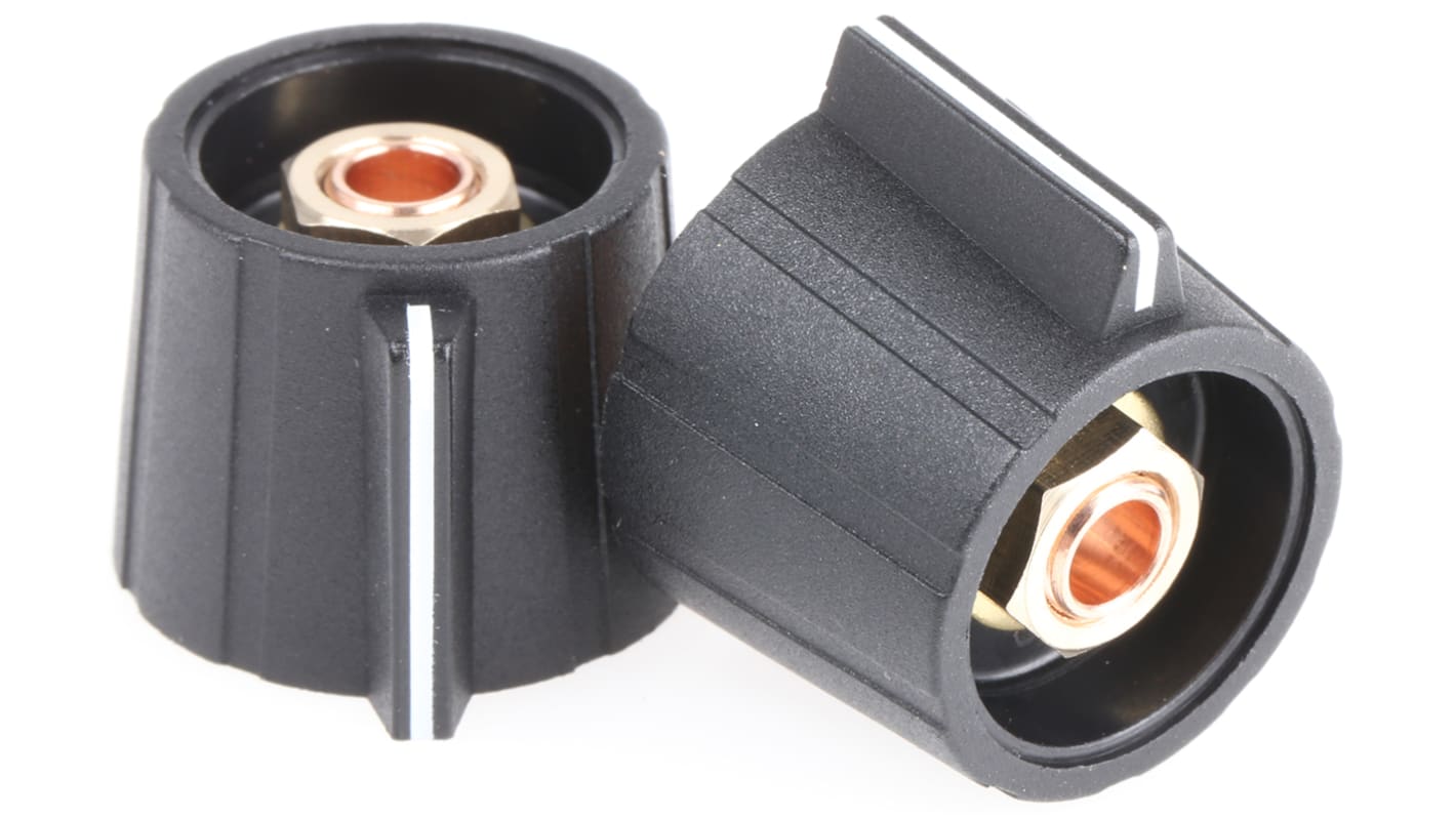 Sifam 21.5mm Black Potentiometer Knob for 6mm Shaft Splined, SP211 006 BLACK
